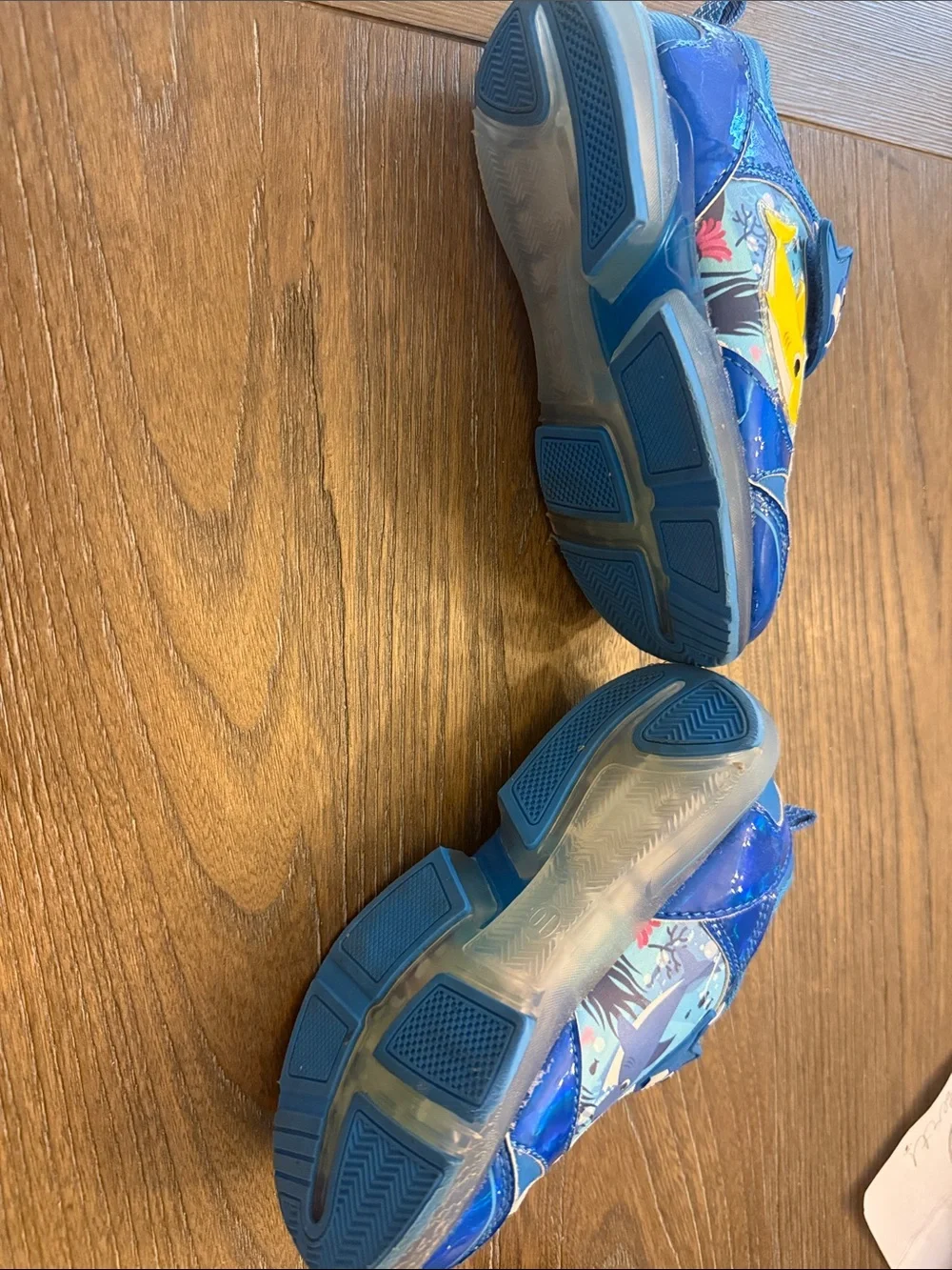 Kids' Blue Shark Graphic Light Up Blue Velcro Sneakers EEUC Size 10T